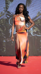 Ariel Dress - Miracle Print worn at Ibiza Swim Week