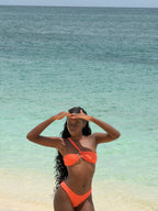 Nina Bikini Bottom - Orange worn by a Bora Adore customer